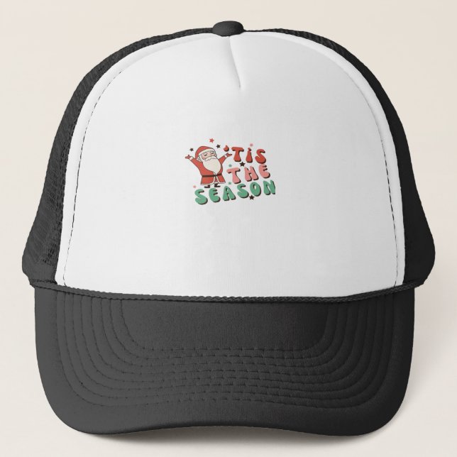 Gorra De Camionero Tis The Season Retro Christmas Santa (Anverso)