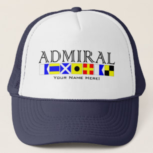 Gorra De Camionero Título de almirante en señal náutica marca tu nomb