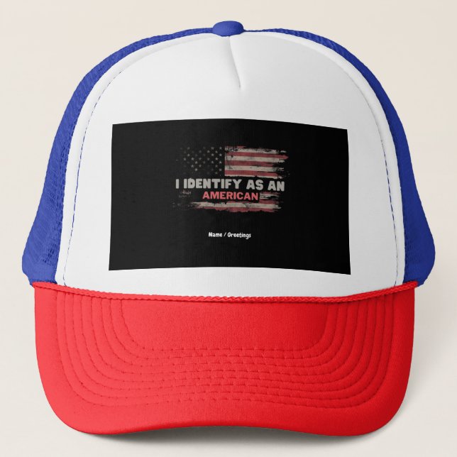 Gorra De Camionero Título: Me Identifico Como Un Diseño De Bandera Es (Anverso)