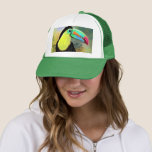 Gorra De Camionero Toco Toco Toco<br><div class="desc">Exótico Pájaro Toco Tropical Toucan - Pintando acuarela Migned Hermoso Colorido</div>