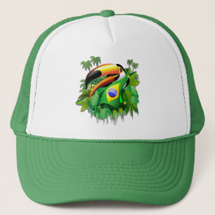 Gorra De Camionero Toco Toucan con bandera de Brasil