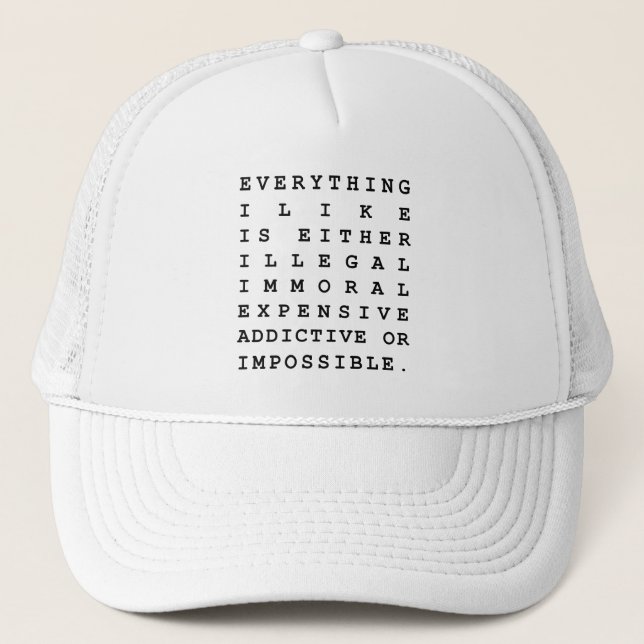 Gorra De Camionero Todo lo que me gusta (Anverso)