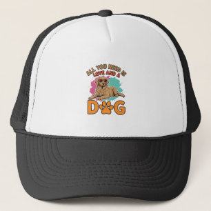 Gorra De Camionero Todo lo que necesitas es amor y un perro vintage a
