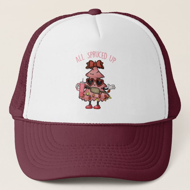 Gorra De Camionero Todo reestructurado - Gracioso árbol de Navidad Bo (Anverso)