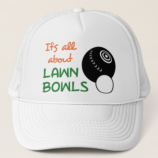 Gorra De Camionero Todo sobre bowling en césped (Anverso)