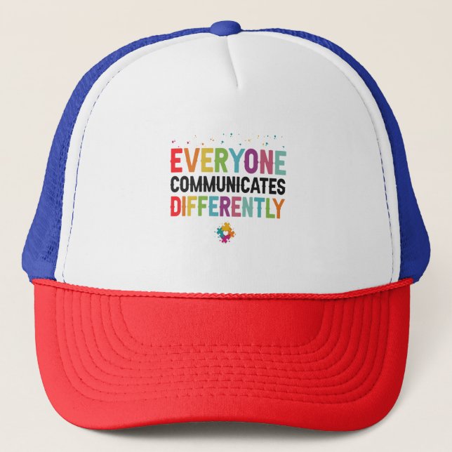 Gorra De Camionero Todos comunican diferente conciencia del autismo (Anverso)