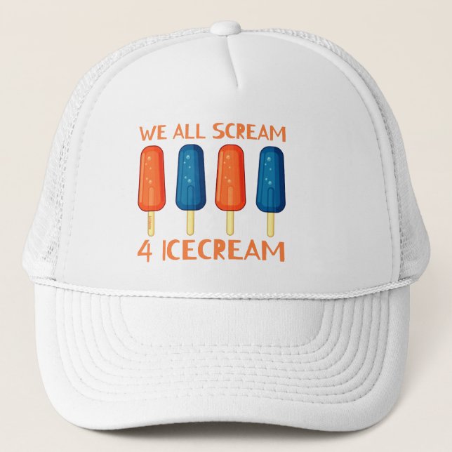 Gorra De Camionero TODOS GRITAMOS POR EL verano divertido de ICECREAM (Anverso)