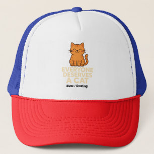 Gorra De Camionero Todos merecen un gato Naranja lindo tabby amor por