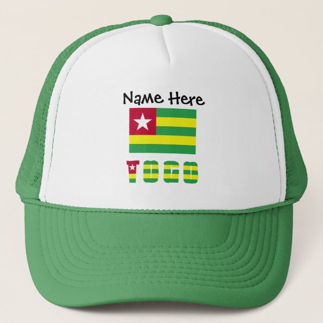 Gorra De Camionero Togo y la bandera togolesa personalizada (Anverso)