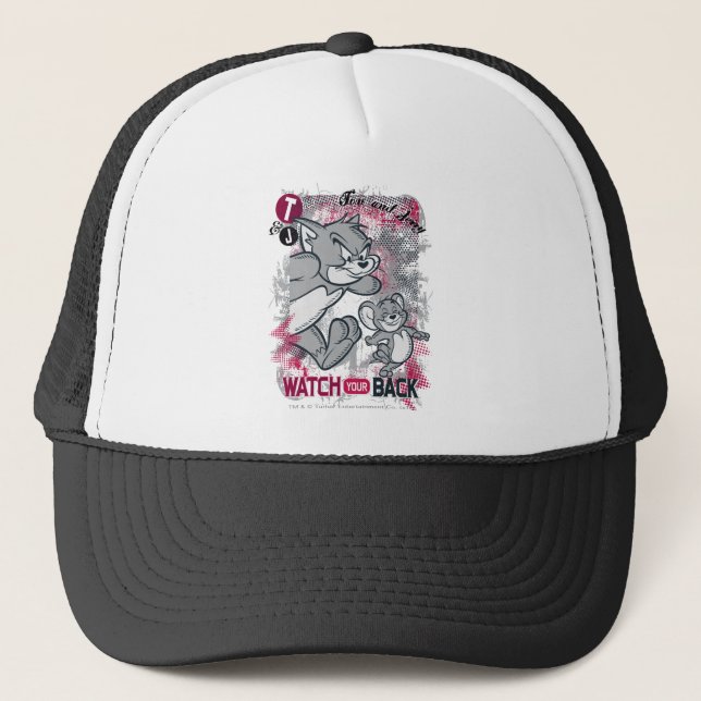 Gorra De Camionero Tom y Jerry vigilan tu espalda (Anverso)