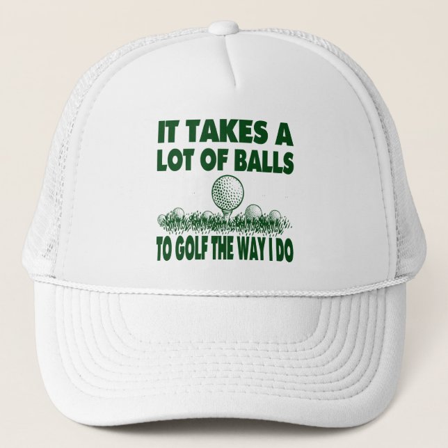 GORRA DE CAMIONERO TOMA MUCHAS BOLAS PARA GOLF COMO HAGO (Anverso)