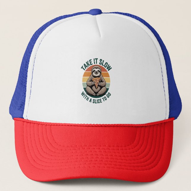 Gorra De Camionero Tómalo lento con una rebanada para ir (Anverso)