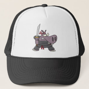 Gorra De Camionero tonto personalizado de ninja hippo