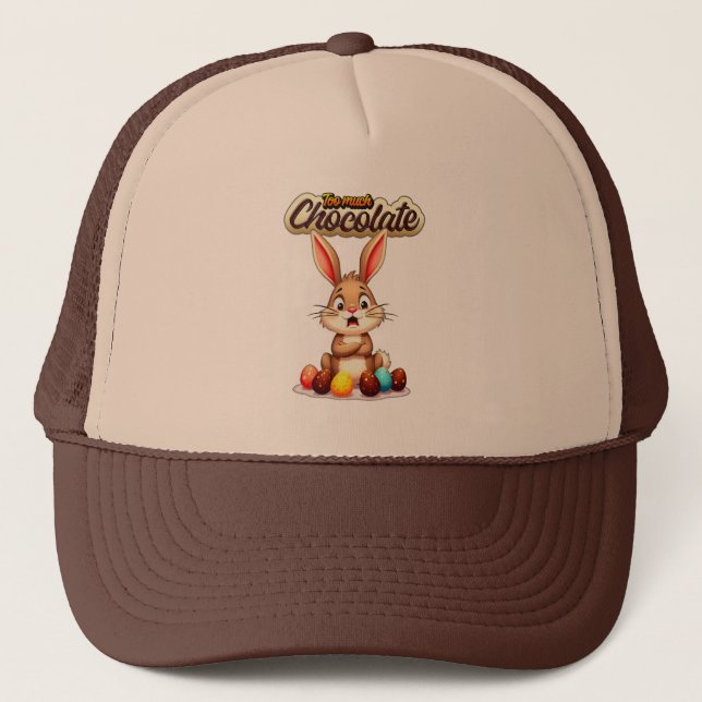 Gorra De Camionero Too Much Chocolate – Funny Easter Bunny - boné (Anverso)