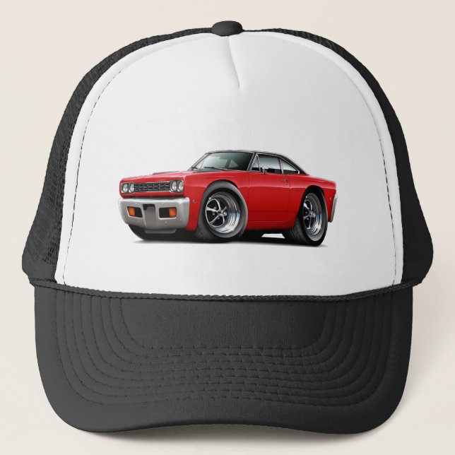 Gorra De Camionero Top Rojo-Negro 1968 del Roadrunner (Anverso)