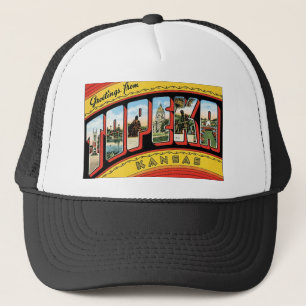 Gorra De Camionero Topeka vintage, postal de Kansas