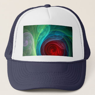 Gorra De Camionero Tormenta roja Floral Moderno Resumen Patrón de col