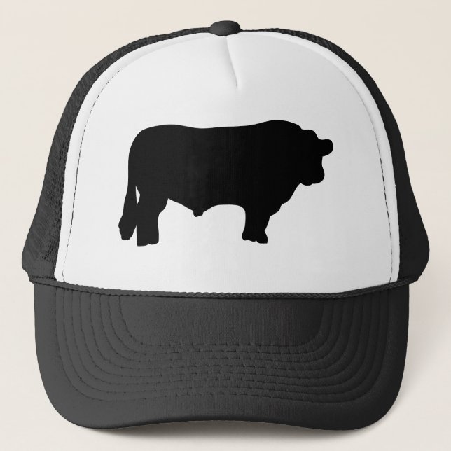 Gorra De Camionero toro negro grande de angus (Anverso)