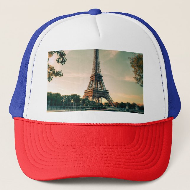 Gorra De Camionero Torre Eiffel arrojar almohada (Anverso)