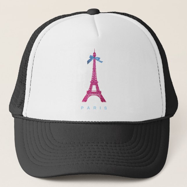 Gorra De Camionero Torre Eiffel de las rosas fuertes en falso (Anverso)