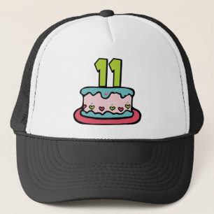 Gorra De Camionero Torta de cumpleaños de 11 años