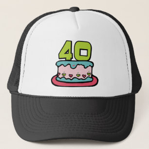 Gorra De Camionero Torta de cumpleaños de 40 años
