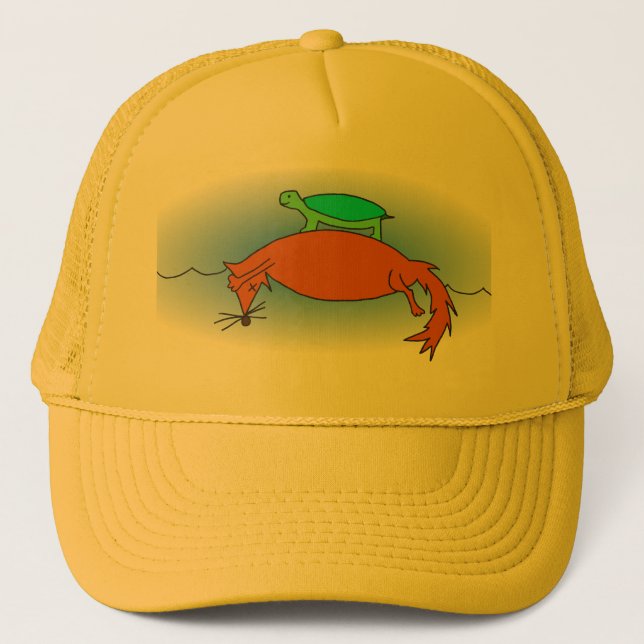 Gorra De Camionero Tortuga acuática en un zorro (Anverso)