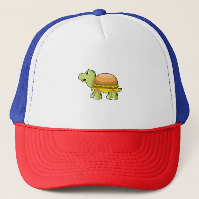 Gorra De Camionero Tortuga con caparazón como hamburguesa. PNG (Anverso)