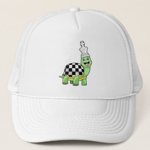 Gorra De Camionero Tortuga en ajedrez con tablero de ajedrez y Rey