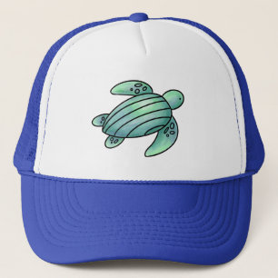 Gorra De Camionero tortuga marina pintada de color azul personalizado