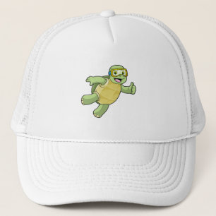 Gorra De Camionero Tortuga nadando con gafas nadando