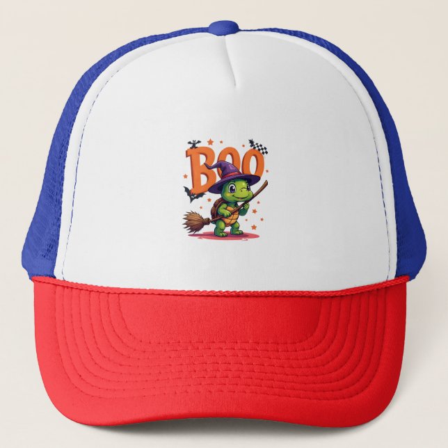 Gorra De Camionero Tortuga Tortoise Boo Bruja Trick O Trate Halloween (Anverso)
