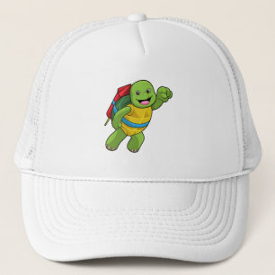 Gorra De Camionero Tortuga volando con cohetes