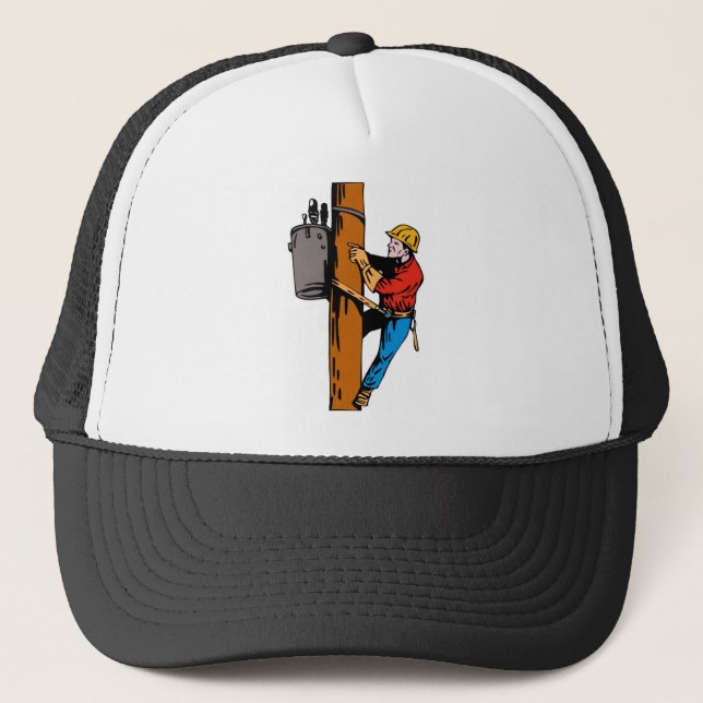 Gorra De Camionero Trabajador eléctrico de Power Lineman (Anverso)