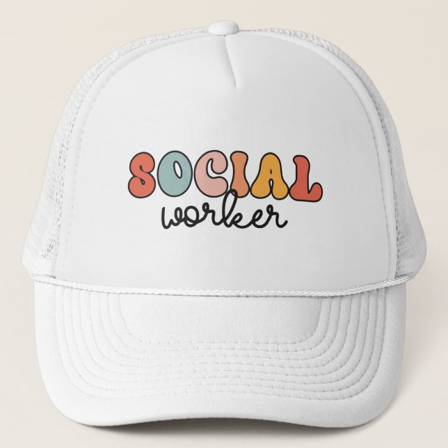 Gorra De Camionero Trabajador social retro (Anverso)