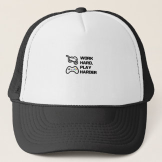 Gorra De Camionero Trabajar duro, reproducir el diseño de instruccion