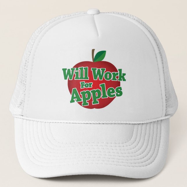 Gorra De Camionero Trabajará para las manzanas (Anverso)