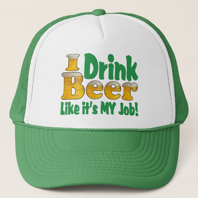 Gorra De Camionero Trabajo de Beber Cerveza (Anverso)