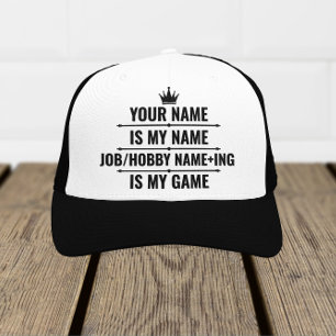 Gorra De Camionero Trabajo divertido personalizado y nombre de aficio