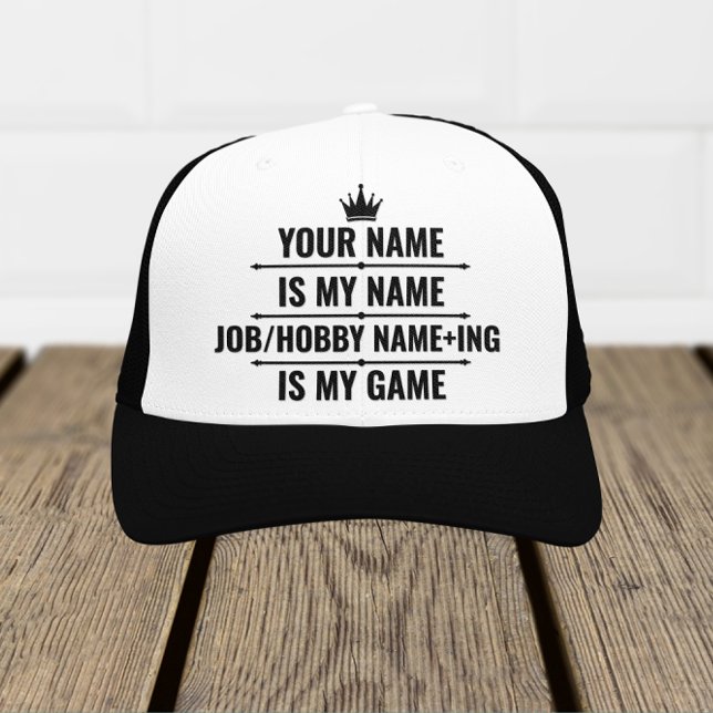 Gorra De Camionero Trabajo divertido personalizado y nombre de aficio (Subido por el creador)
