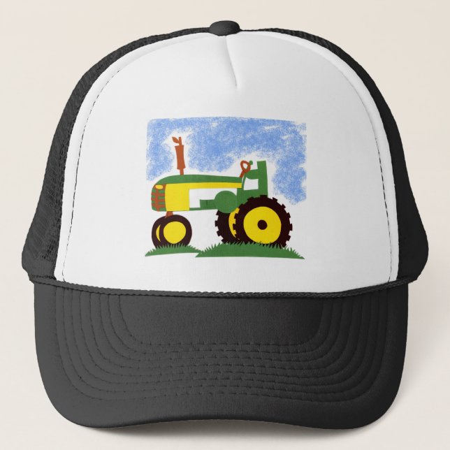 Gorra De Camionero Tractor bajo cielo azul (Anverso)