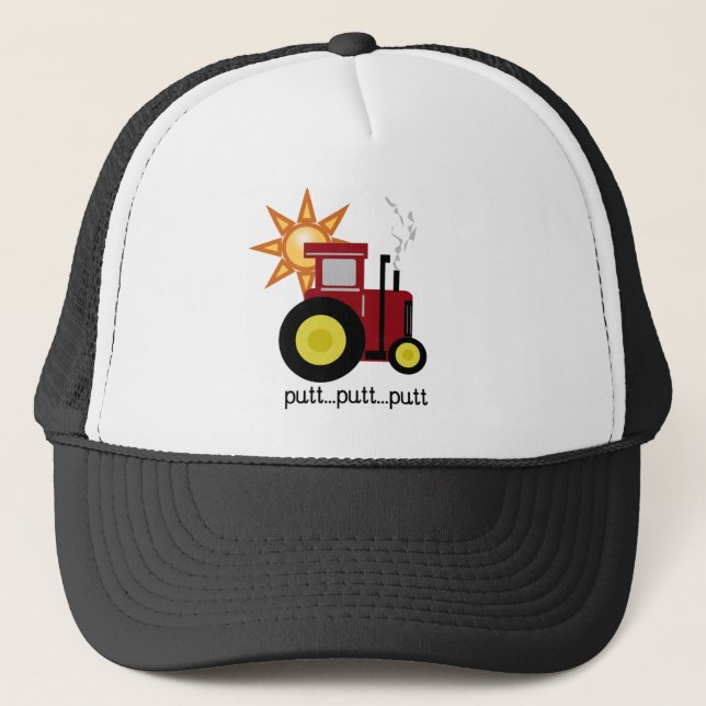 Gorra De Camionero Tractor de granja rojo (Anverso)