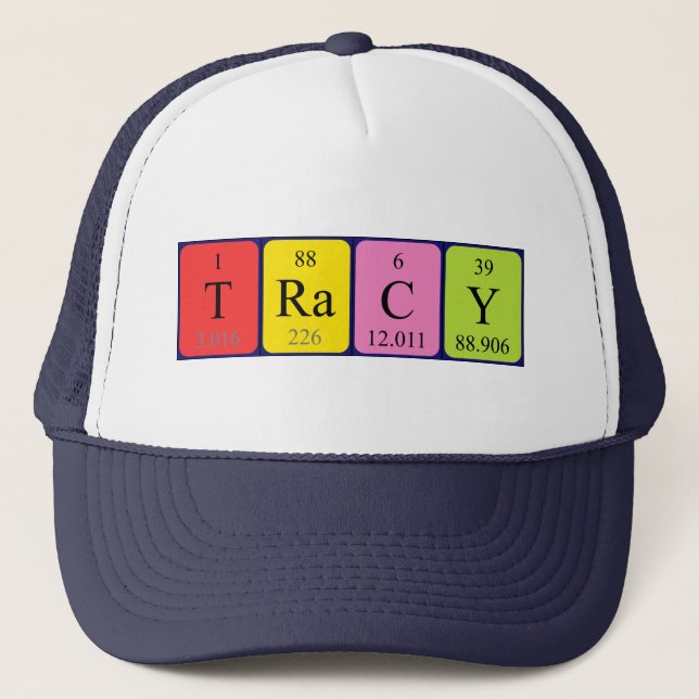 Gorra De Camionero Tracy periodic table name hat (Anverso)