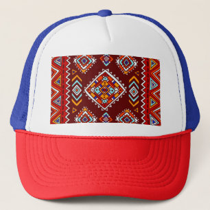 Gorra De Camionero Tradicional textura tribal, étnica sin costura.