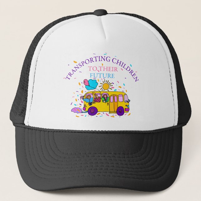 Gorra De Camionero Transportar niños a su futuro (Anverso)