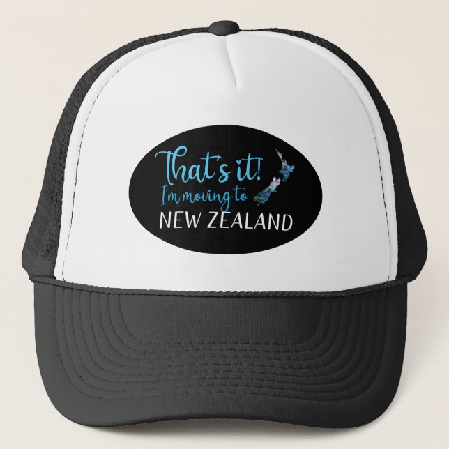 GORRA DE CAMIONERO TRASLADO A NUEVA ZELANDIA PAUA (Anverso)