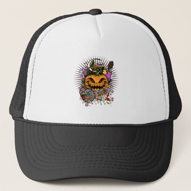 Gorra De Camionero Tratamientos de Halloween (Anverso)
