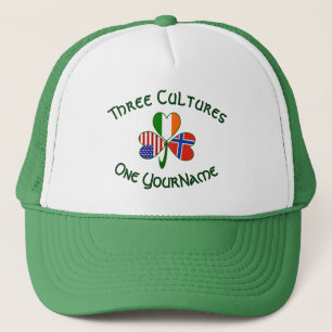 Gorra De Camionero Trébol de bandera personalizada de Noruega Irlanda