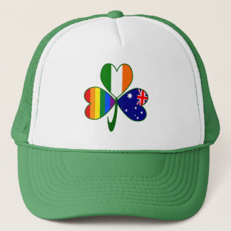 Gorra De Camionero Trébol del Orgullo Gay Australiano Irlandés
