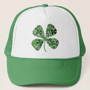 Gorra De Camionero Trébol infinitamente afortunado de 4 hojas